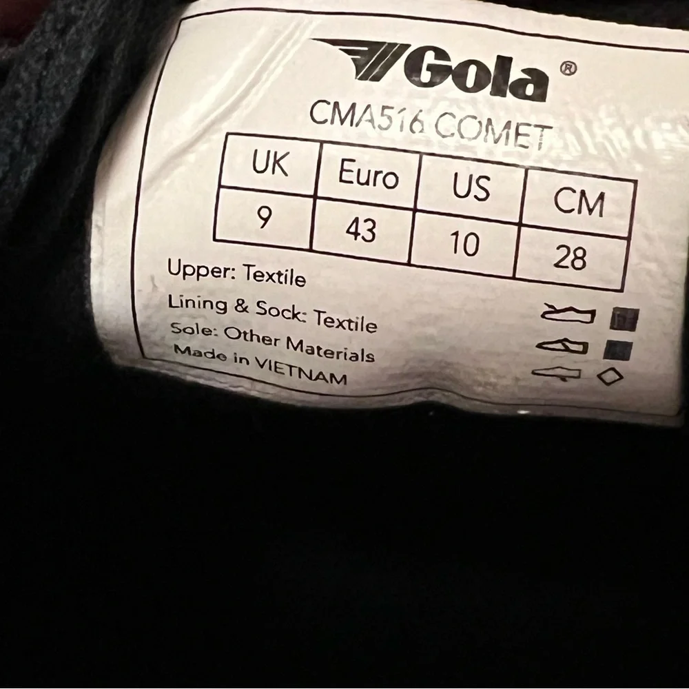 Gola Classics Men's Comet Plimsoll Sneakers Black/Black/Off White Vegan 10